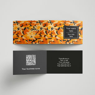 Orange Camouflage, Military, Army Business Card