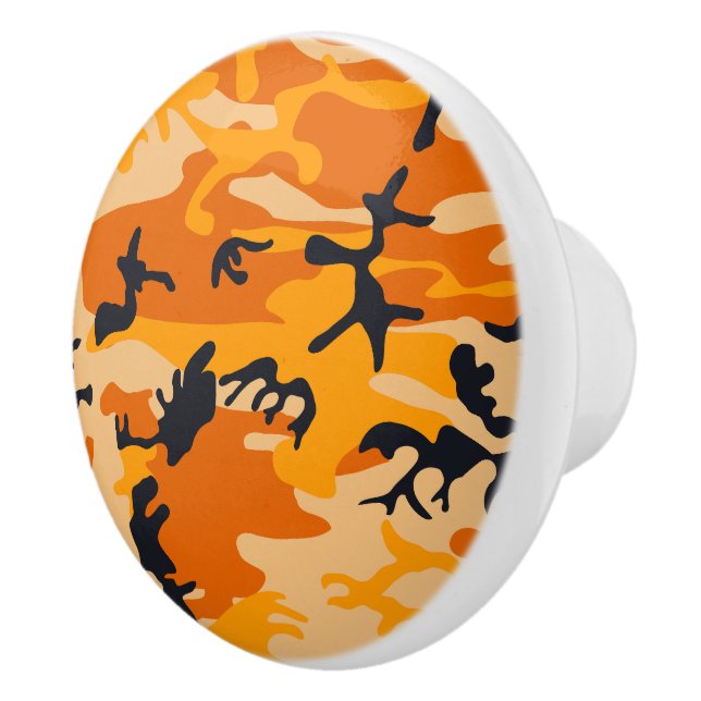 Orange Camouflage, Military, Army Ceramic Knob (Right)