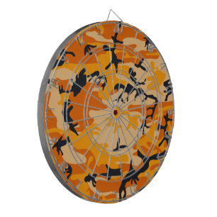 Orange Camouflage, Military, Army Dartboard
