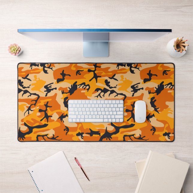 Orange Camouflage, Military, Army Desk Mat (Office 1)