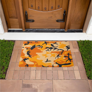 Orange Camouflage, Military, Army Doormat