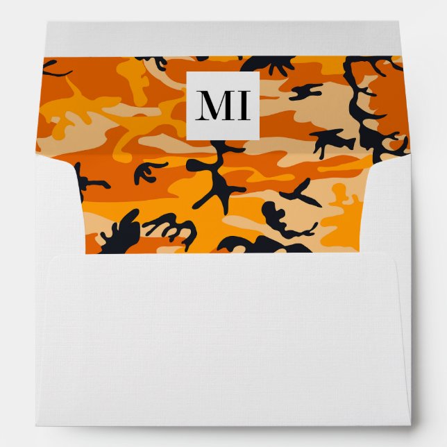 Orange Camouflage, Military, Army Envelope (Back (Bottom))