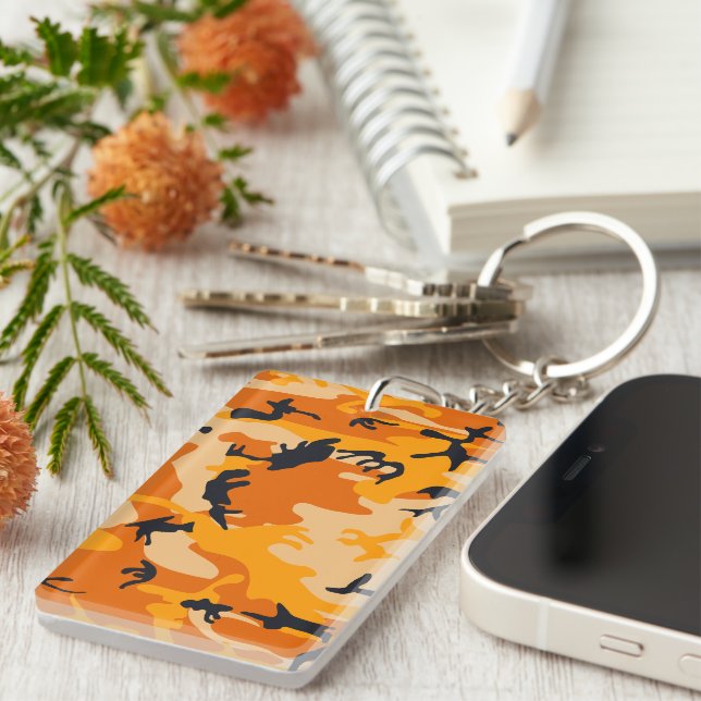 Orange Camouflage, Military, Army Key Ring (Front Right)