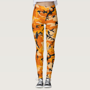 Orange Camouflage, Military, Army Leggings