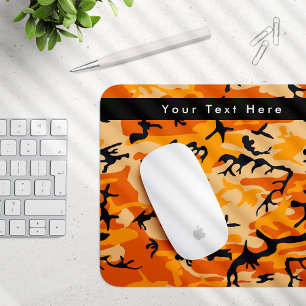 Orange Camouflage, Military, Army Mouse Mat