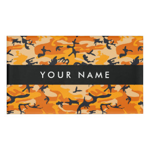 Orange Camouflage, Military, Army Name Tag