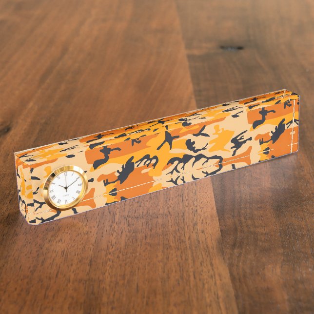 Orange Camouflage, Military, Army Nameplate (Side)