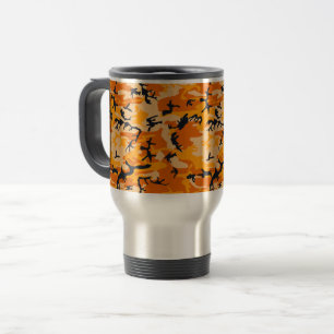 Orange Camouflage, Military, Army Travel Mug