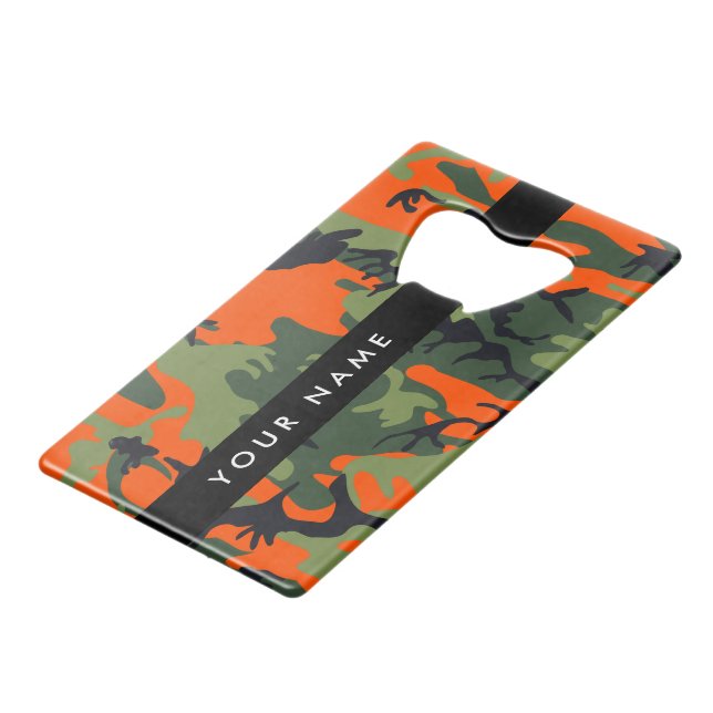 Orange Camouflage Pattern, Your name, Personalise (Front Angled)