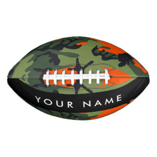 Orange Camouflage Pattern, Your name, Personalise American Football