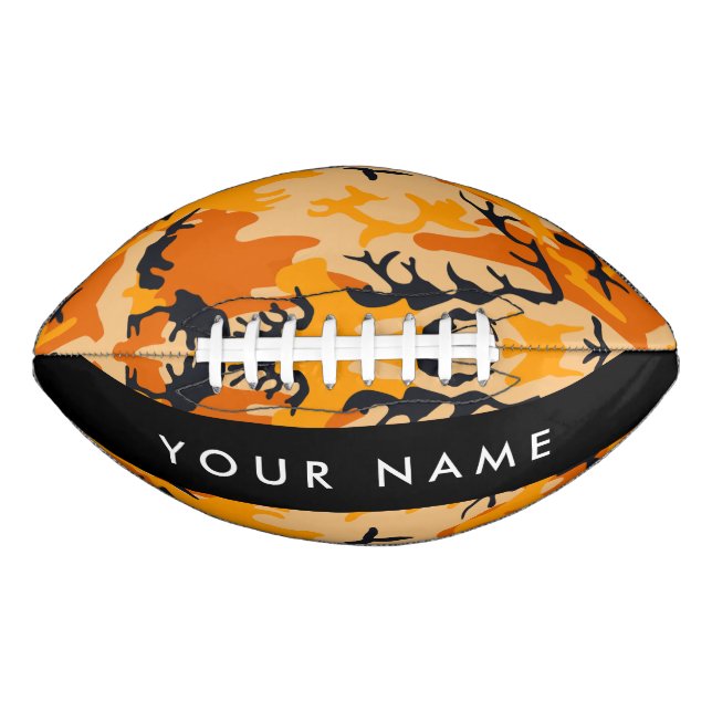 Orange Camouflage Your name Personalise American Football (Front)