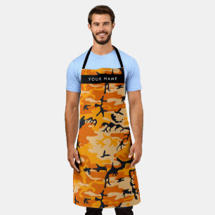 Orange Camouflage Your name Personalise Apron