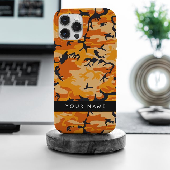 Orange Camouflage Your name Personalise Case-Mate iPhone Case (Creator Uploaded)