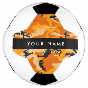 Orange Camouflage Your name Personalise Football