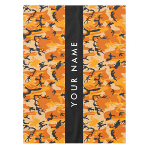 Orange Camouflage Your name Personalise Tablecloth