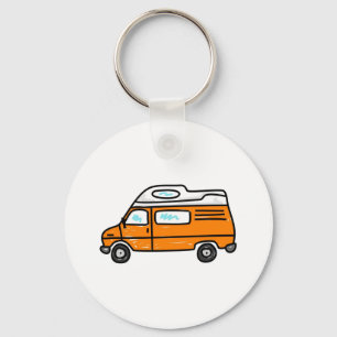 Orange Campervan Key Ring