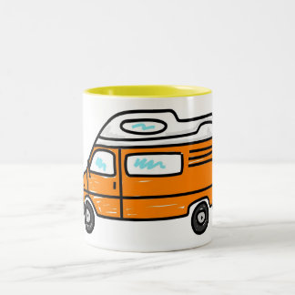 Orange Campervan Two-Tone Coffee Mug