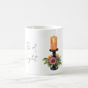 Orange Candle Purple Flowers Coffee Mug