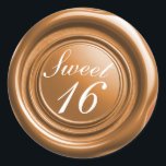 Orange Candle Wax Seal Drip Sweet 16 Wedding<br><div class="desc">customise with any text.</div>