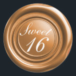 Orange Candle Wax Seal Drip Sweet 16 Wedding<br><div class="desc">customise with any text.</div>