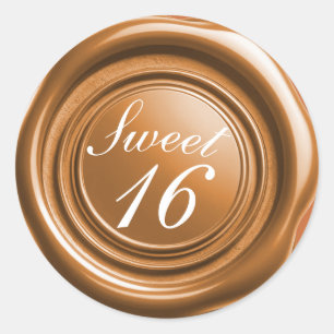 Orange Candle Wax Seal Drip Sweet 16 Wedding