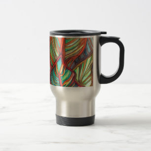 Orange Canna leaves watercolor original art Travel Mug