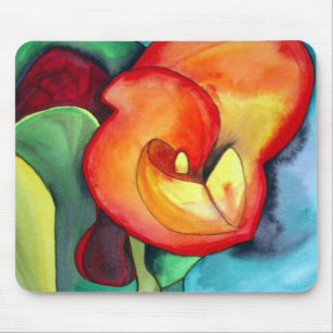 Orange Canna lily flower Mouse Mat
