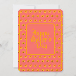 Orange Cape Daisy, on Coral, Mother's Day Holiday Card