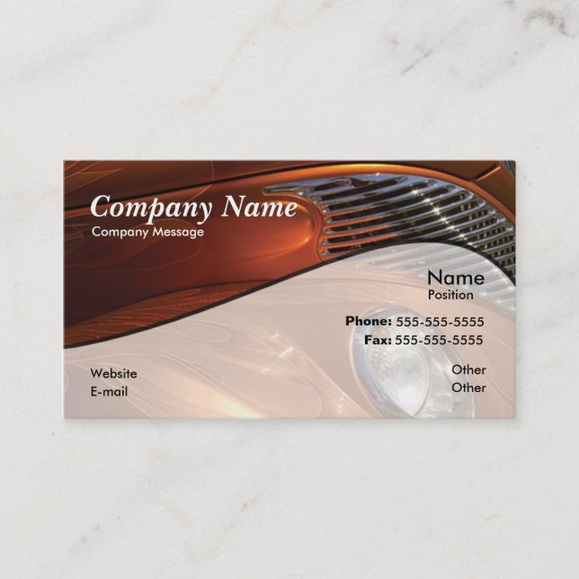 Orange Car Business Card (Front)