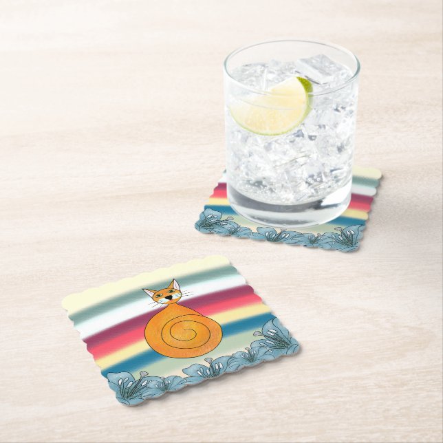 Orange car Paper Coaster (Insitu)