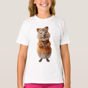 Orange Cardigan Quokka Kids T-Shirt