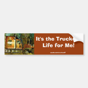 ORANGE CARGO TRUCK BIG RIG TRUCKERS Bumper Sticker