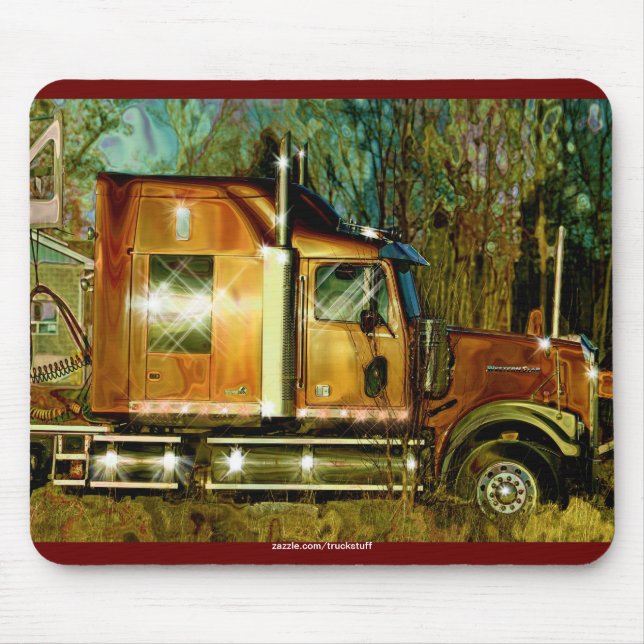 Orange Cargo Truck Transport Truck Driver Mousepad (Front)