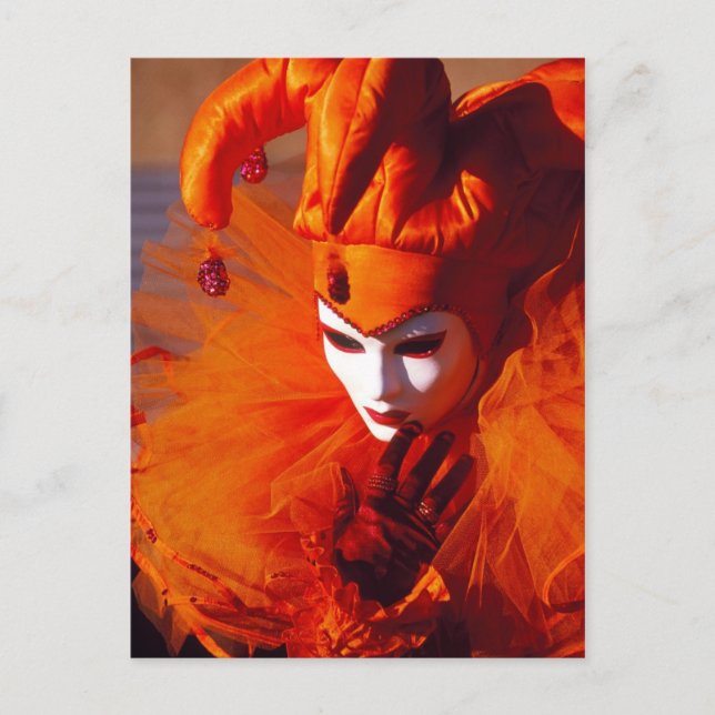 Orange Carnival Costume - Venice, Italy (IT) Postcard (Front)
