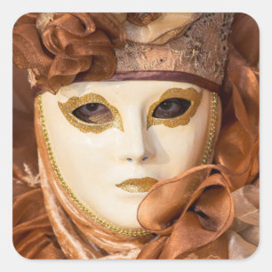 Orange Carnival costume, Venice Square Sticker