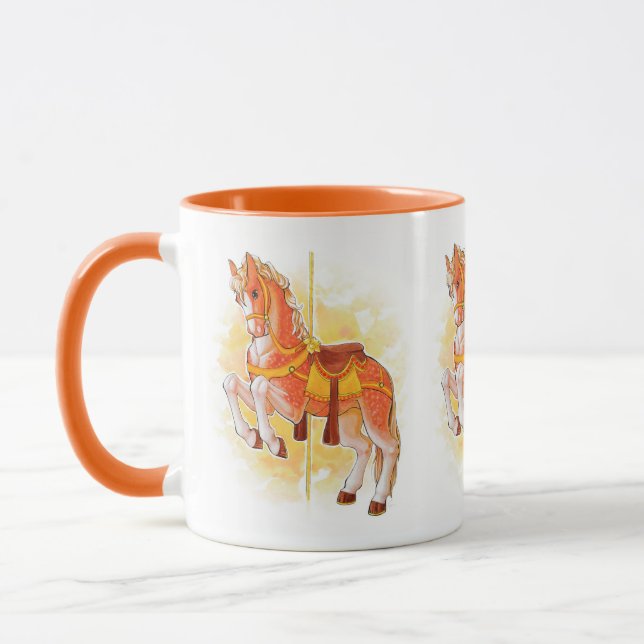 Orange Carousel Horse Mug (Left)