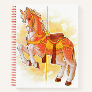 Orange Carousel Horse Notebook