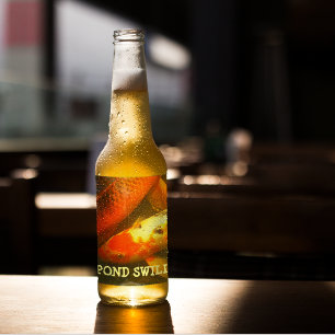 Orange Carp Pond Swill Beer Bottle Label