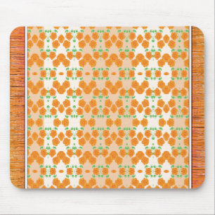 Orange Carpet Style Flowered Designer Mouse Mat