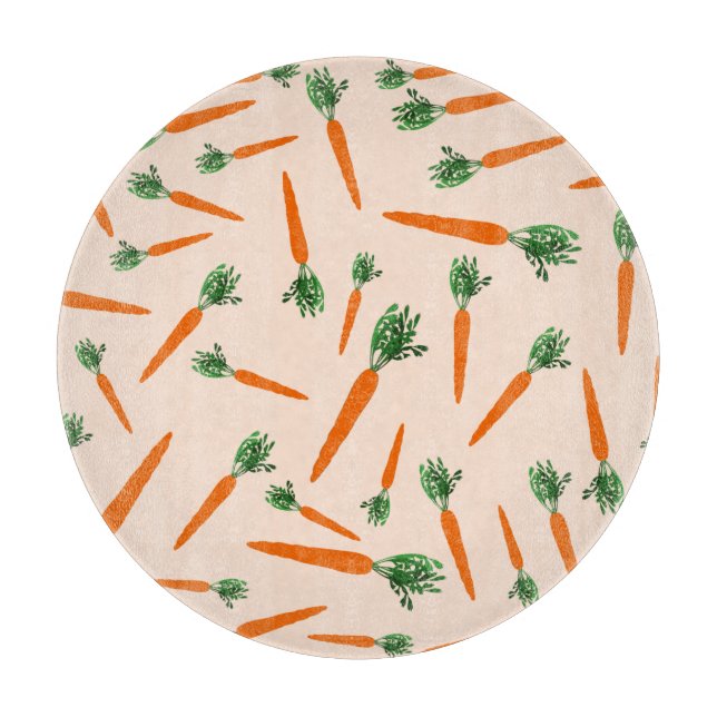 Orange Carrot Pattern Cutting Board (Front)