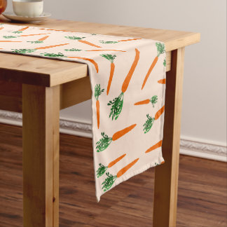 Orange Carrot Pattern Long Table Runner