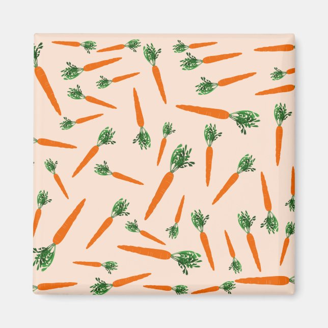 Orange Carrot Pattern Magnet (Front)