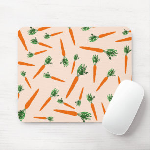 Orange Carrot Pattern Mouse Mat