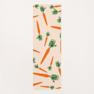 Orange Carrot Pattern Yoga Mat