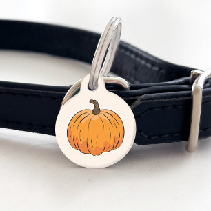 Orange Cartoon Autumn Pumpkin Illustration Pet Tag