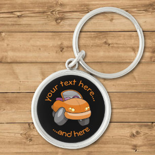 Orange Cartoon Car Key Ring