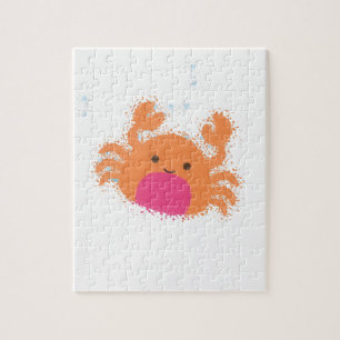 Orange Cartoon Crab Jigsaw Puzzle