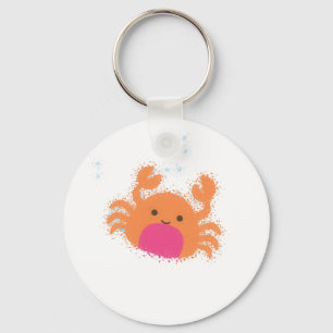 Orange Cartoon Crab Key Ring