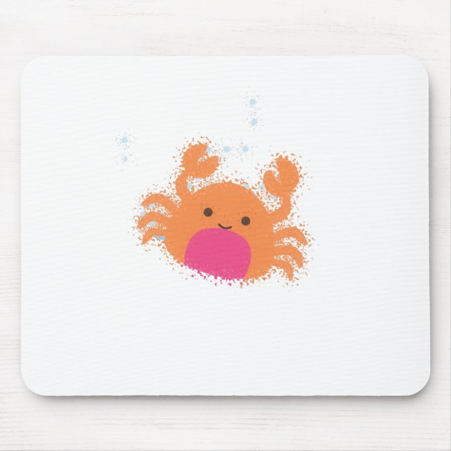 Orange Cartoon Crab Mouse Mat (Front)
