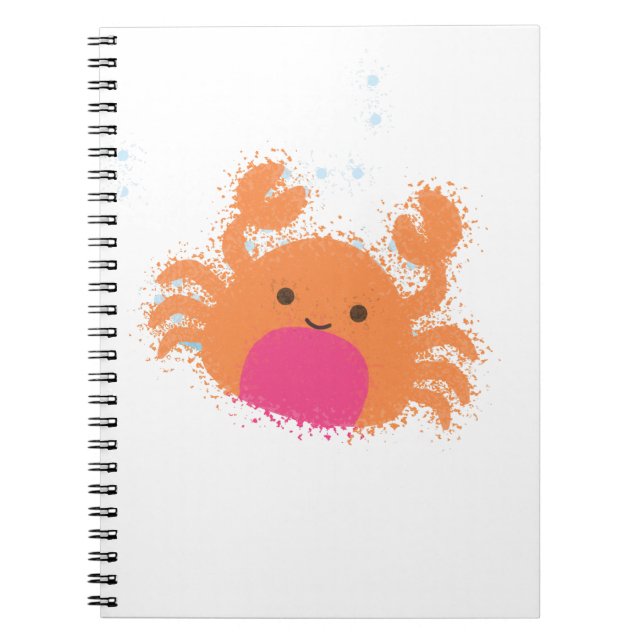 Orange Cartoon Crab Notebook (Front)